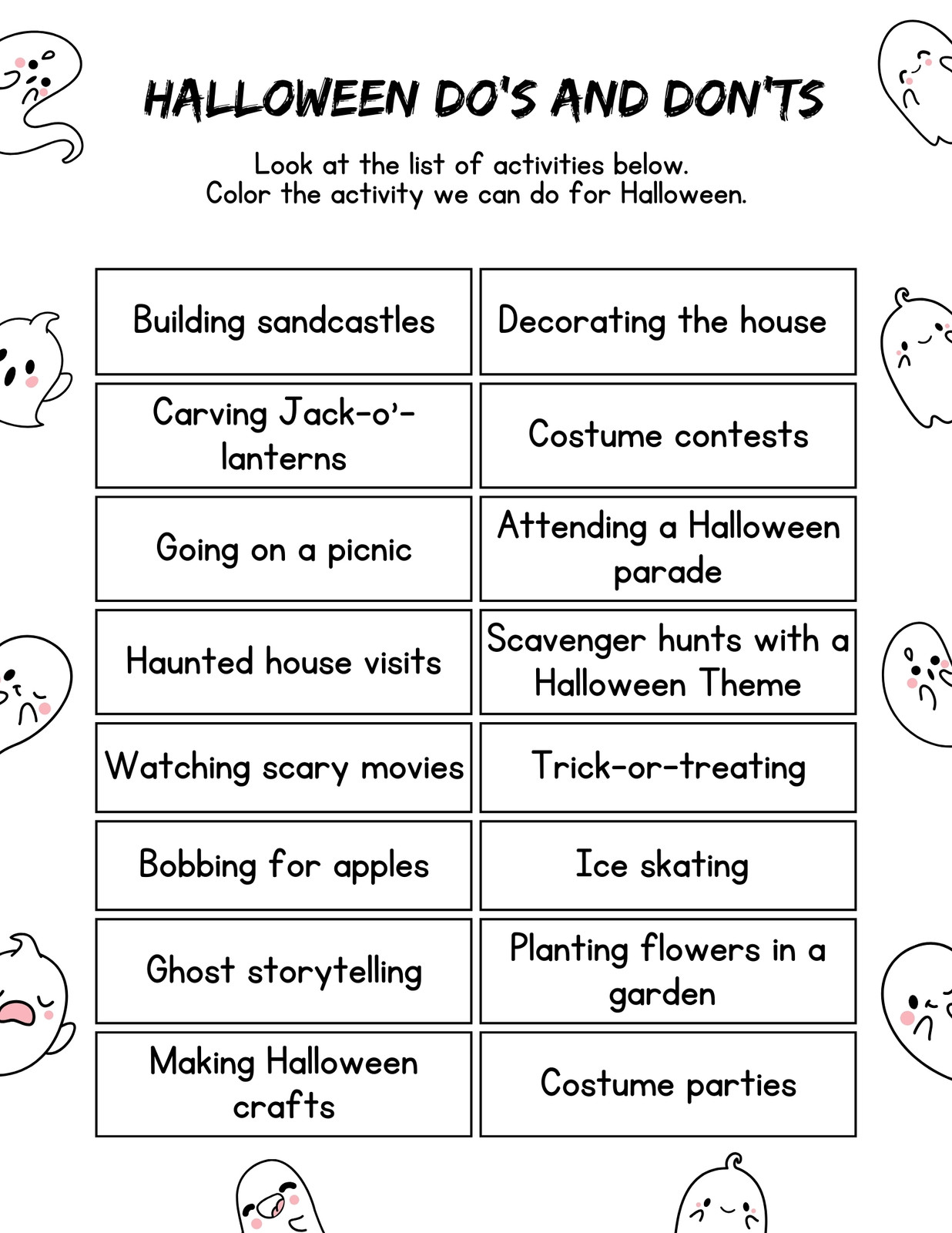 free halloween activity worksheets free halloween activity worksheets