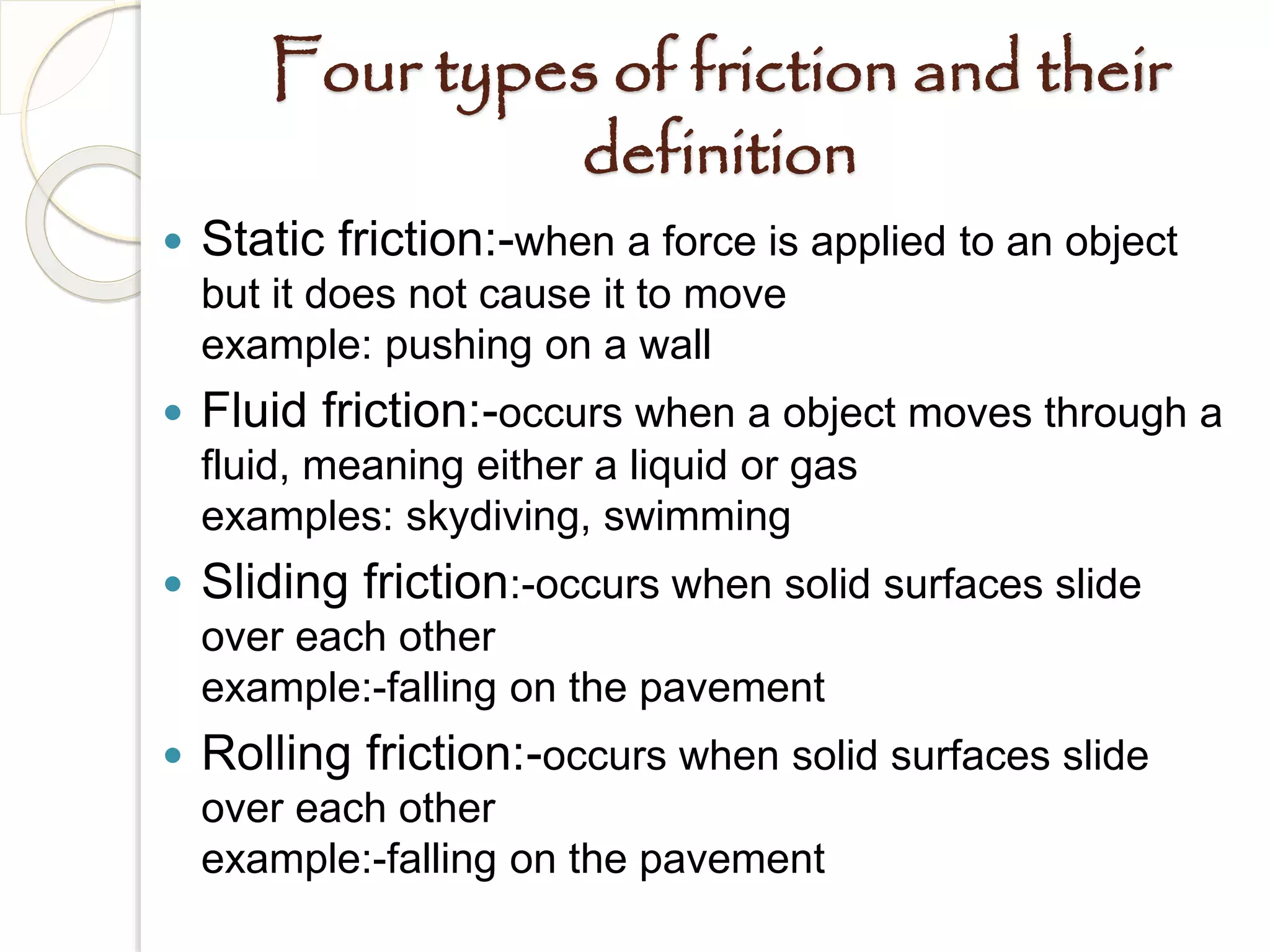 Four Kinds Of Friction