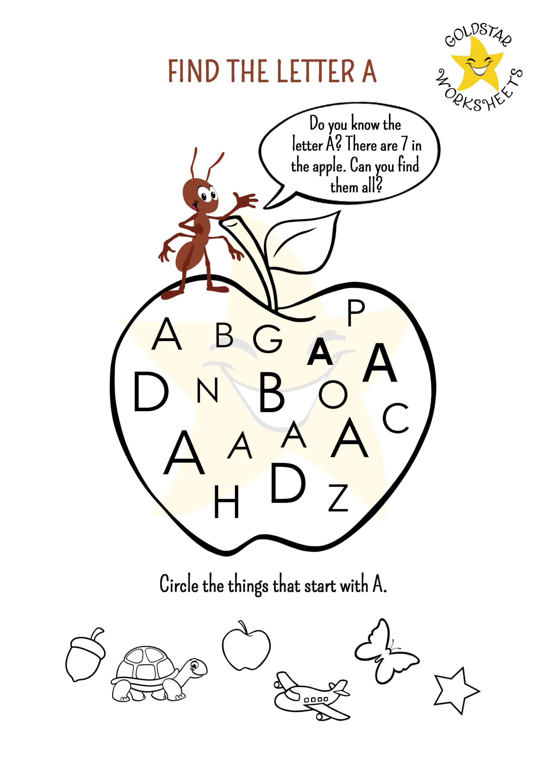 find the letter alphabet worksheets