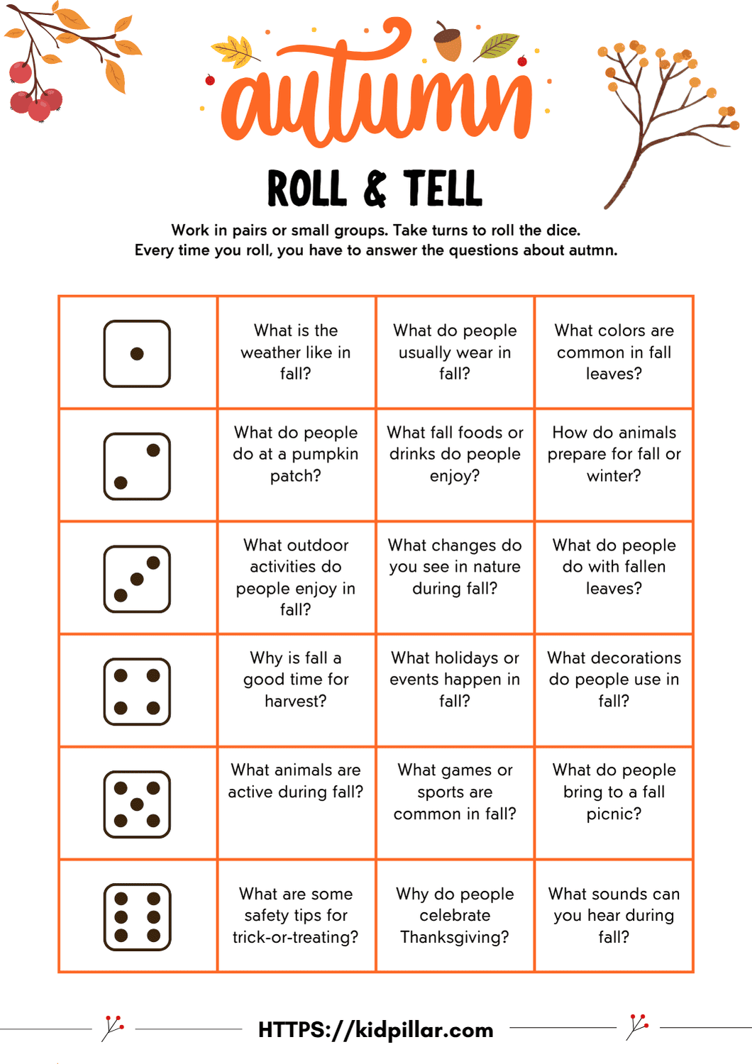 Fun Fall Activities For Kids With Free Printable
