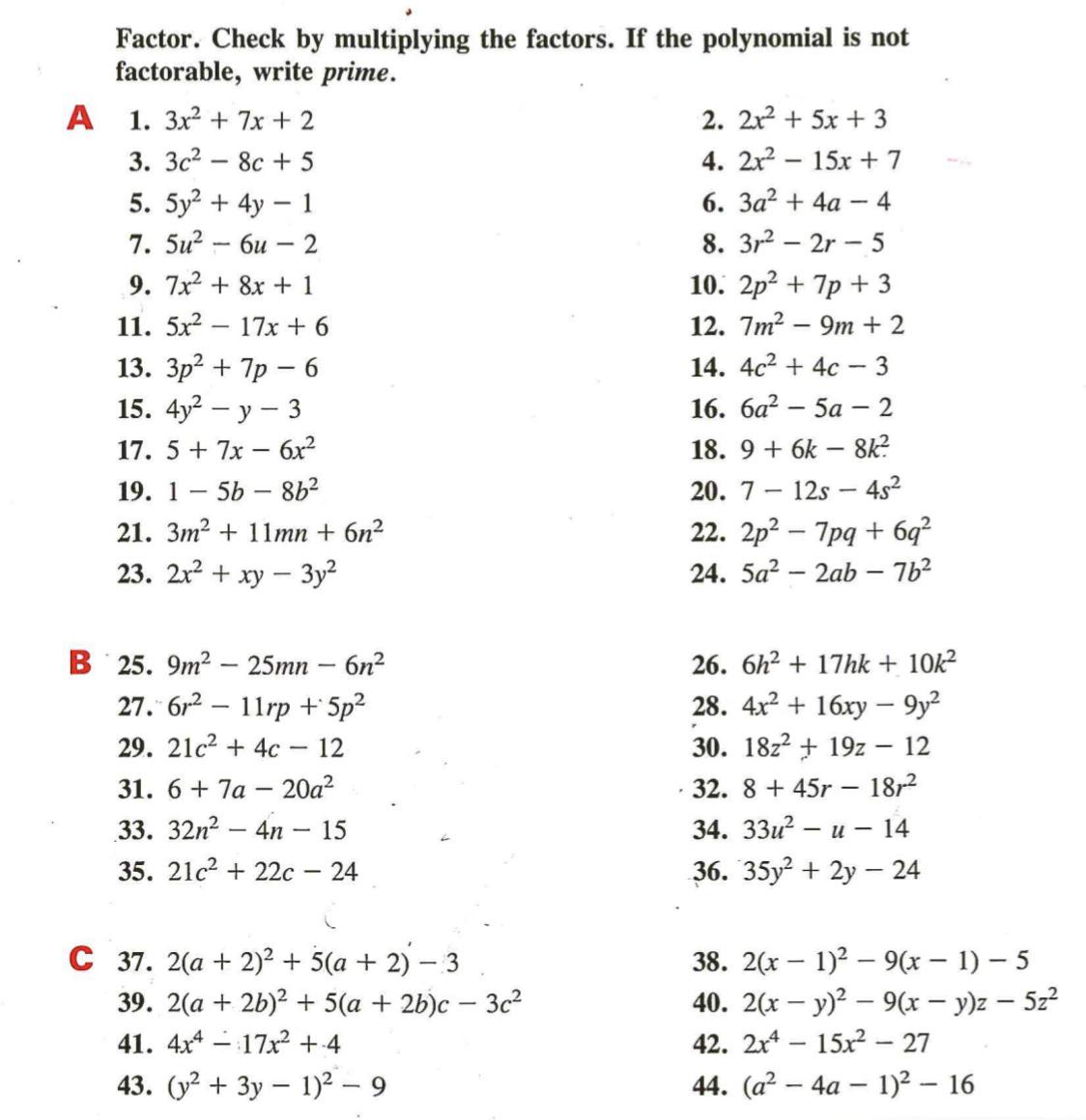 Grade 9 Algebra Is Their A Faster Way To Do These Problems It Usually Takes Me Half A Page And About 45 Mins Of Guessing R HomeworkHelp