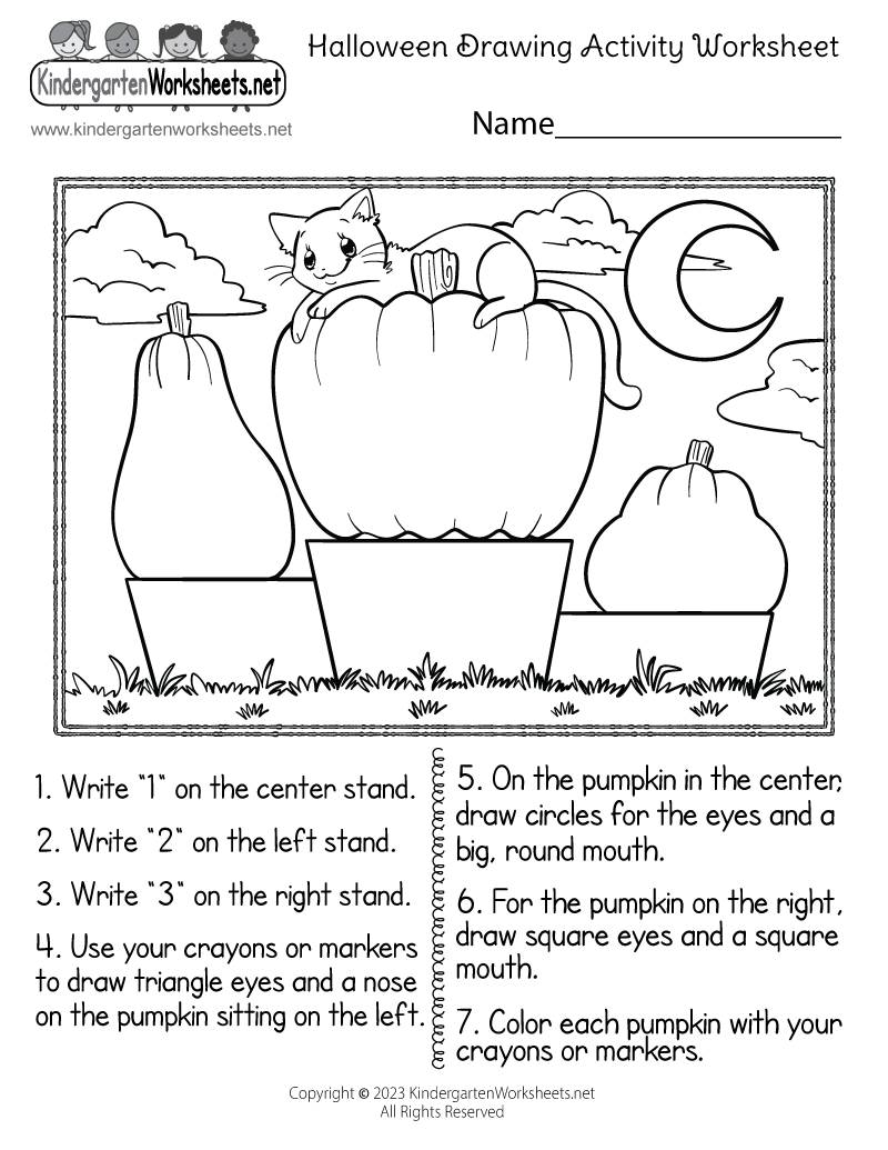 Halloween Drawing Activity Worksheet Free Printable PDF Halloween Drawing Activity Worksheet Free Printable PDF