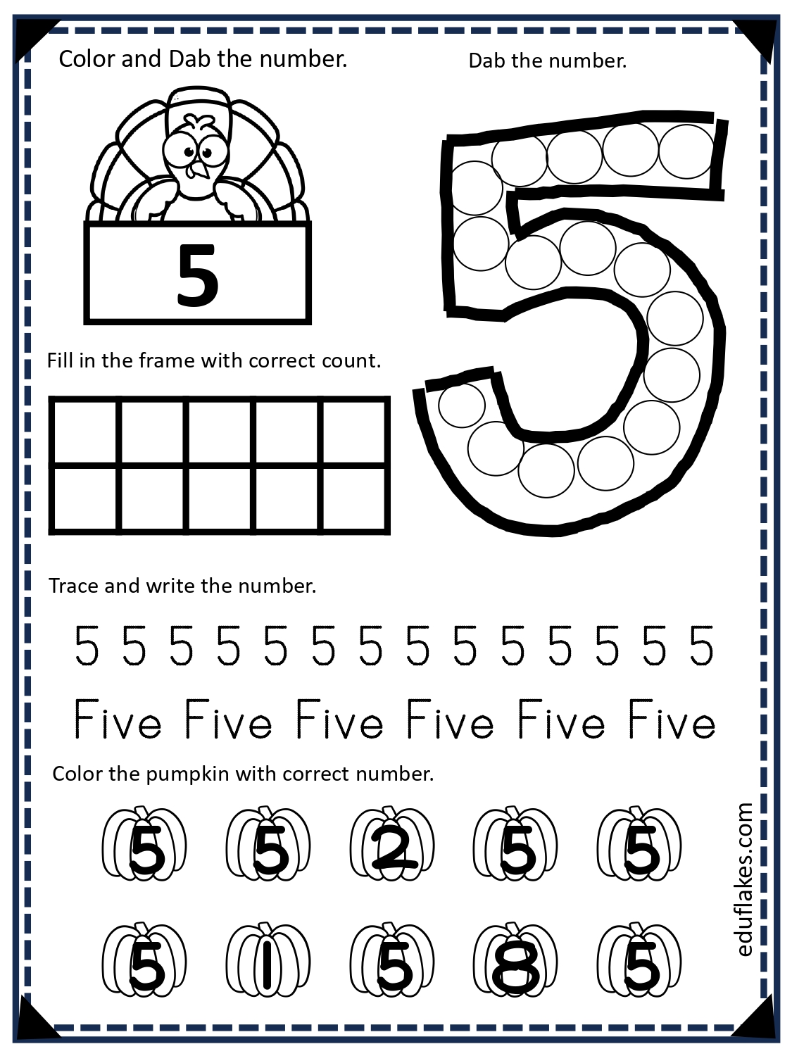 number 5 worksheet preschool number 5 worksheet preschool