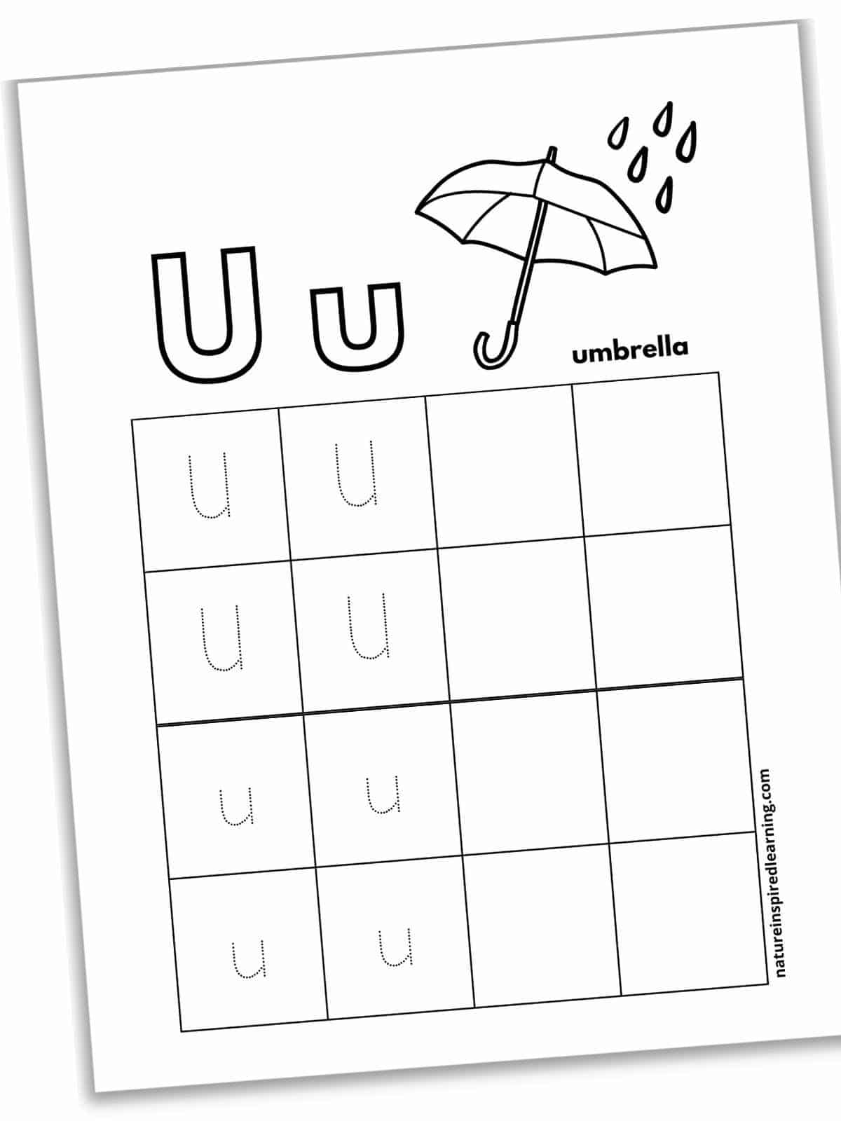 Letter U Tracing Worksheets Nature Inspired Learning Letter U Tracing Worksheets Nature Inspired Learning