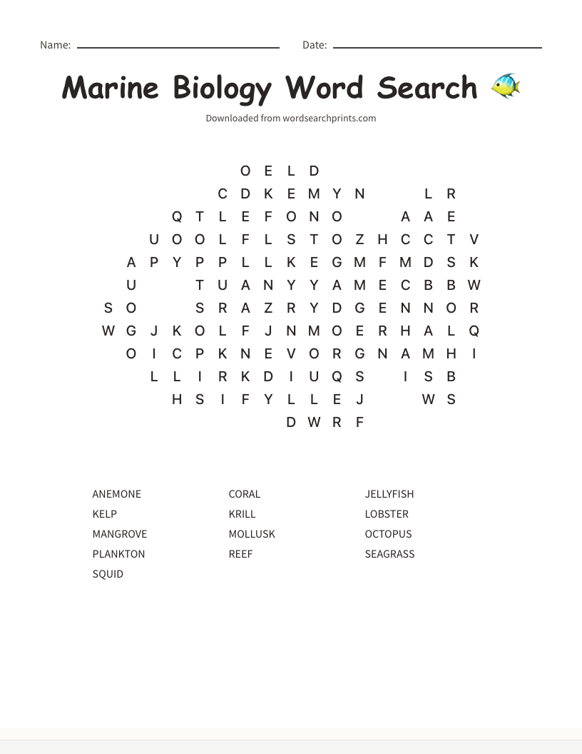 Middle School Word Search Puzzles Word Search