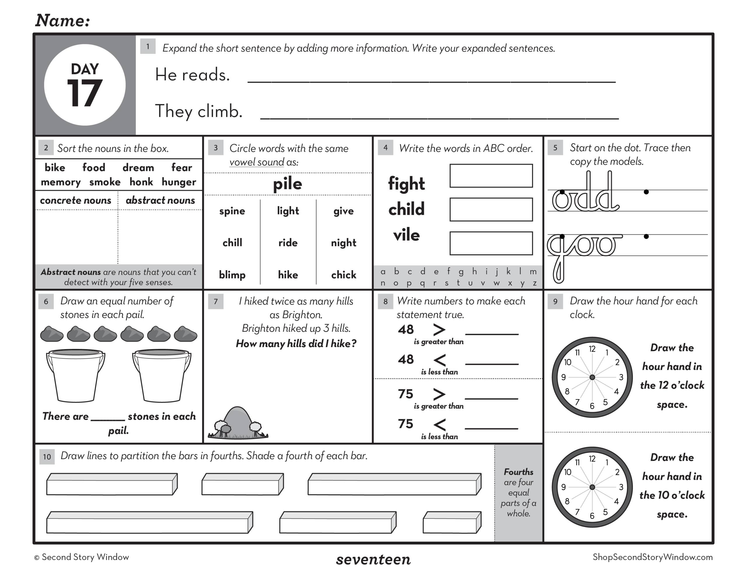 Morning Work 3rd Grade Math ELA Spiral Review