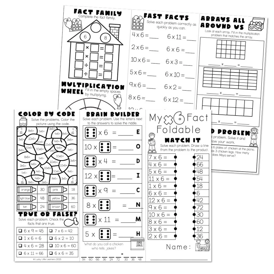 Multiplication Fact Fluency Brochure Fact Foldable Multiply 6 Lucky Little Learners Multiplication Fact Fluency Brochure Fact Foldable Multiply 6 Lucky Little Learners