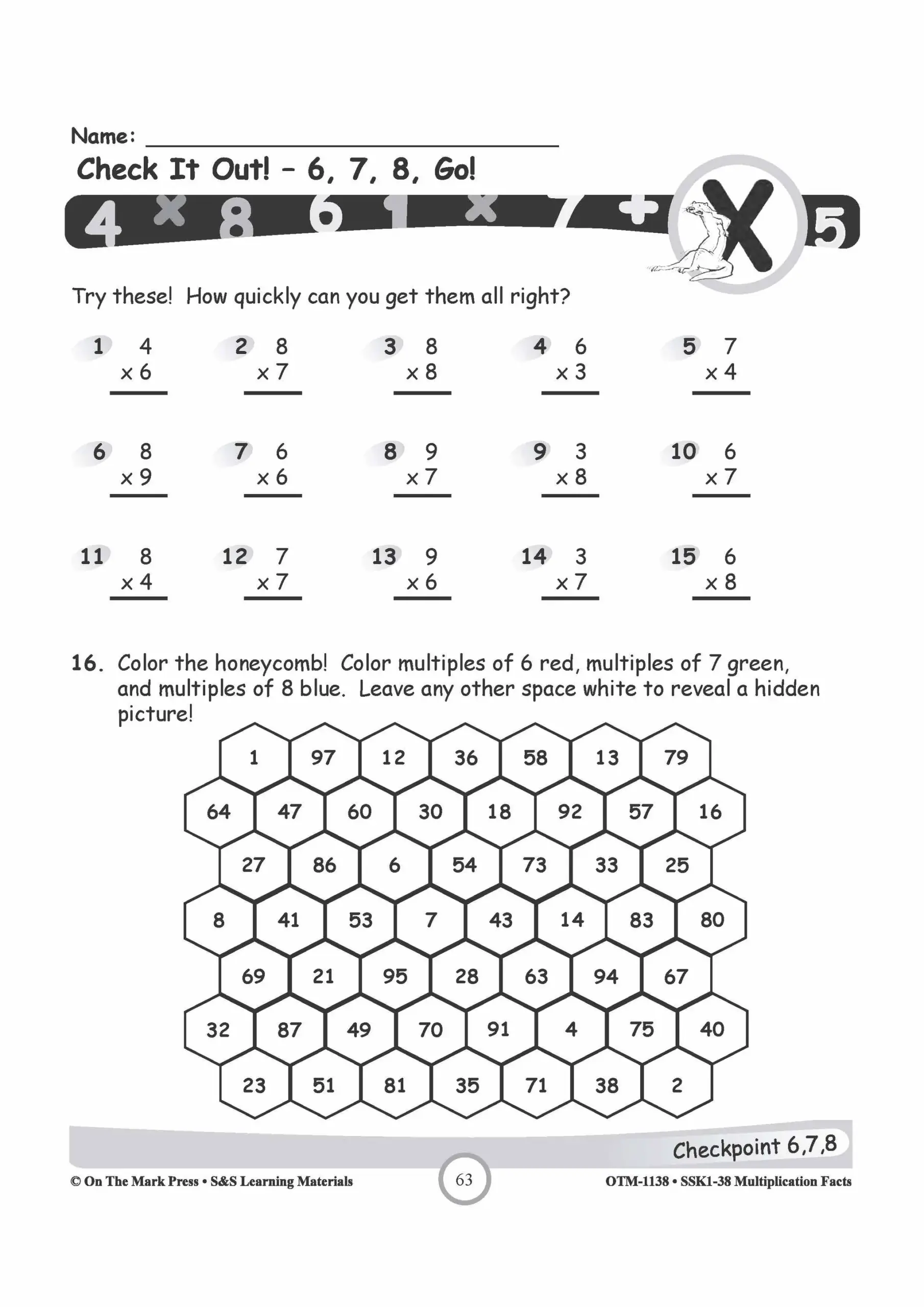 multiplication facts 6 worksheets multiplication facts 6 worksheets