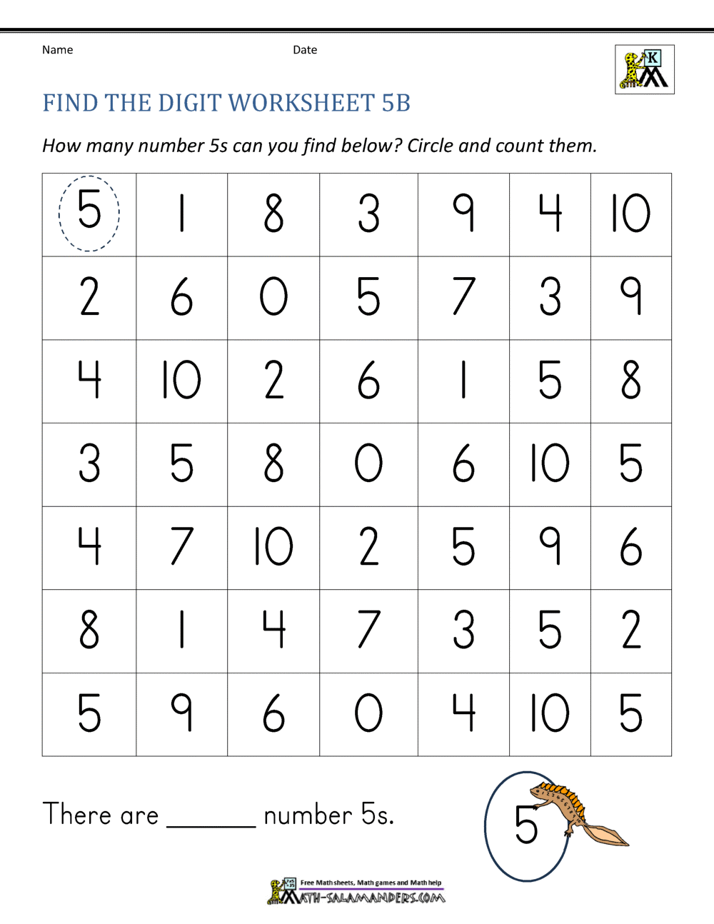 Number 5 Worksheets For Preschool Number 5 Worksheets For Preschool