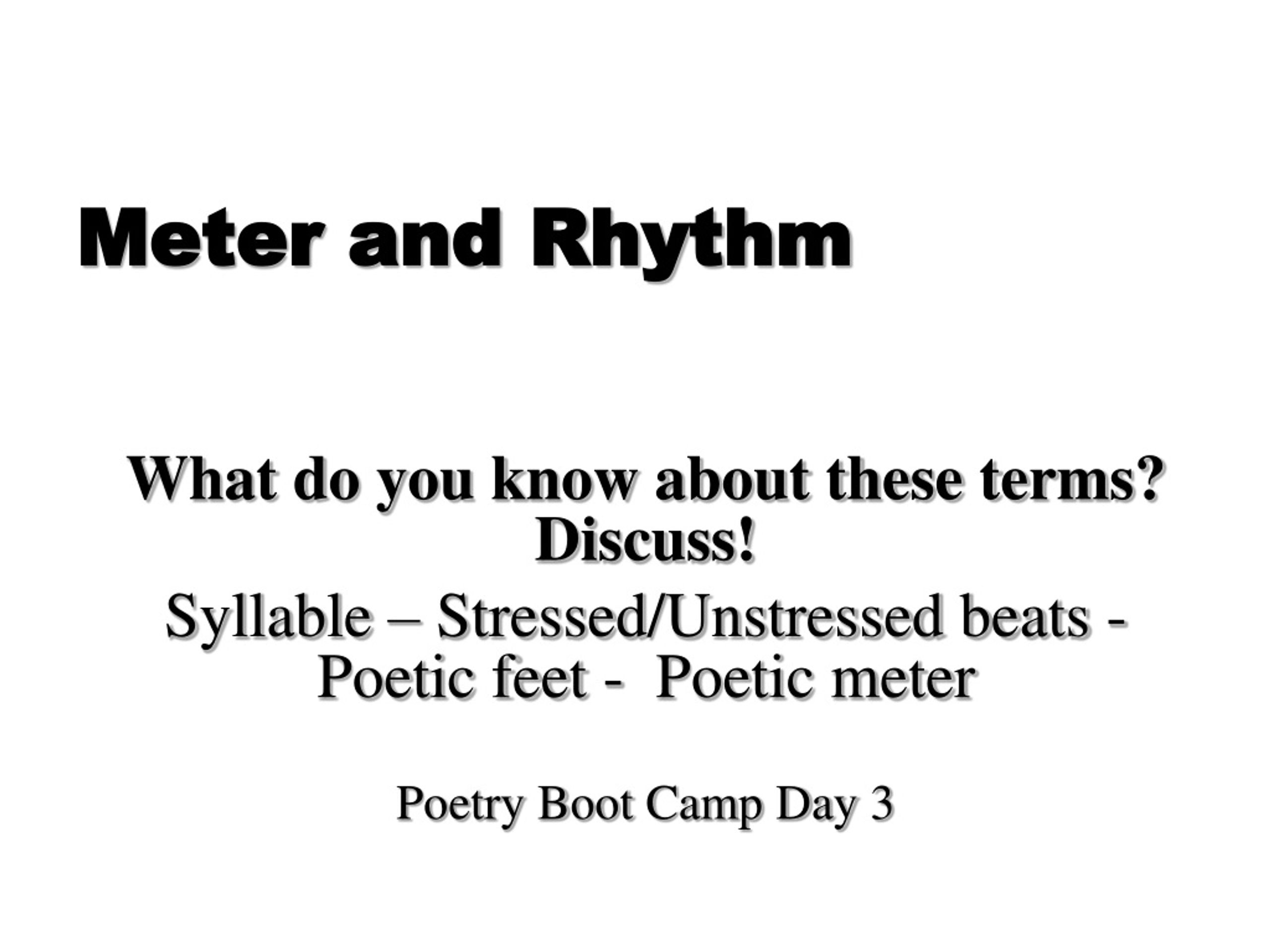 PPT Explore Meter And Rhythm In Poetry PowerPoint Presentation Free Download ID 9127834 PPT Explore Meter And Rhythm In Poetry PowerPoint Presentation Free Download ID 9127834