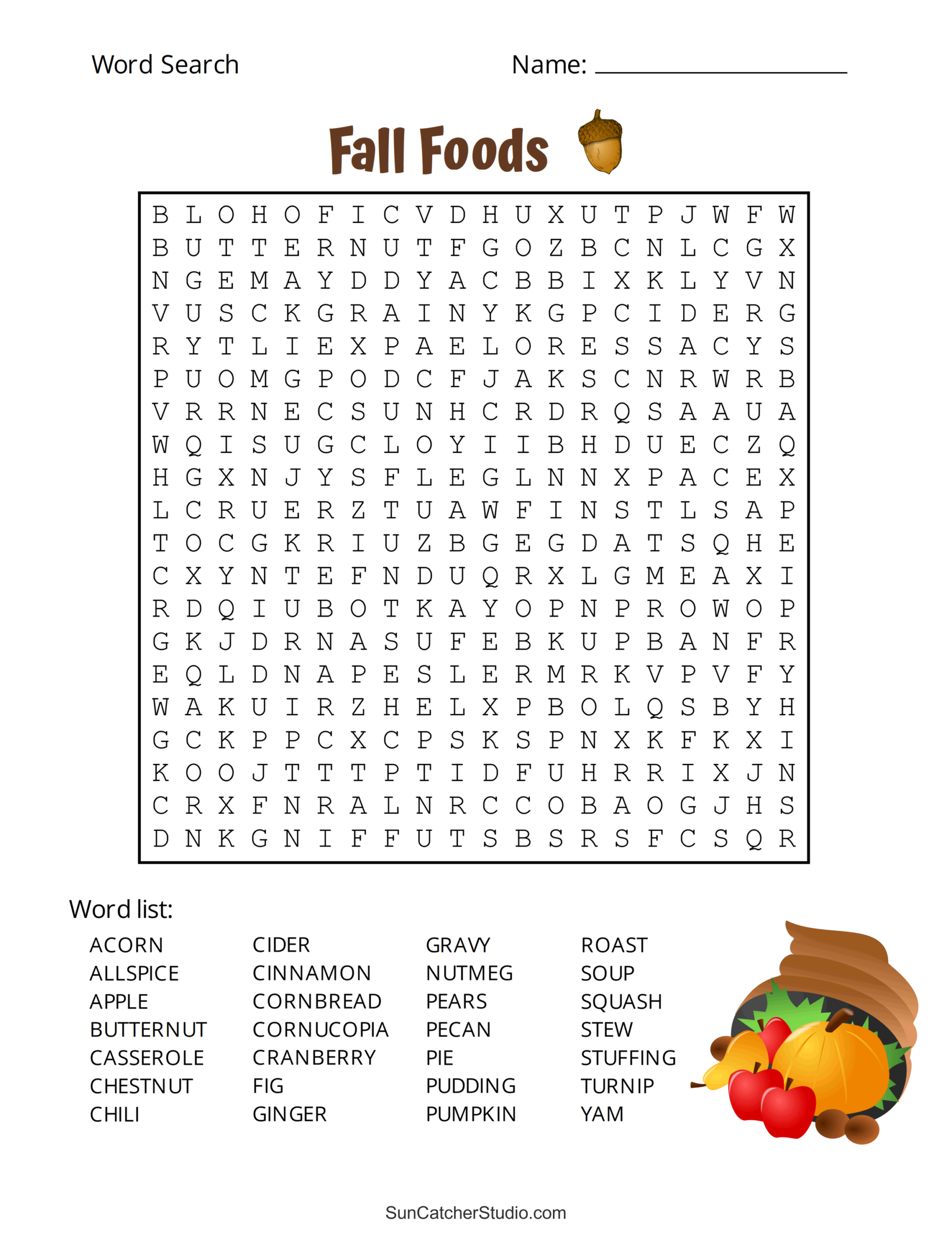 Printable Fall Word Search Puzzles Autumn Word Search Free Printables Lettering SVG Files Tools Apps