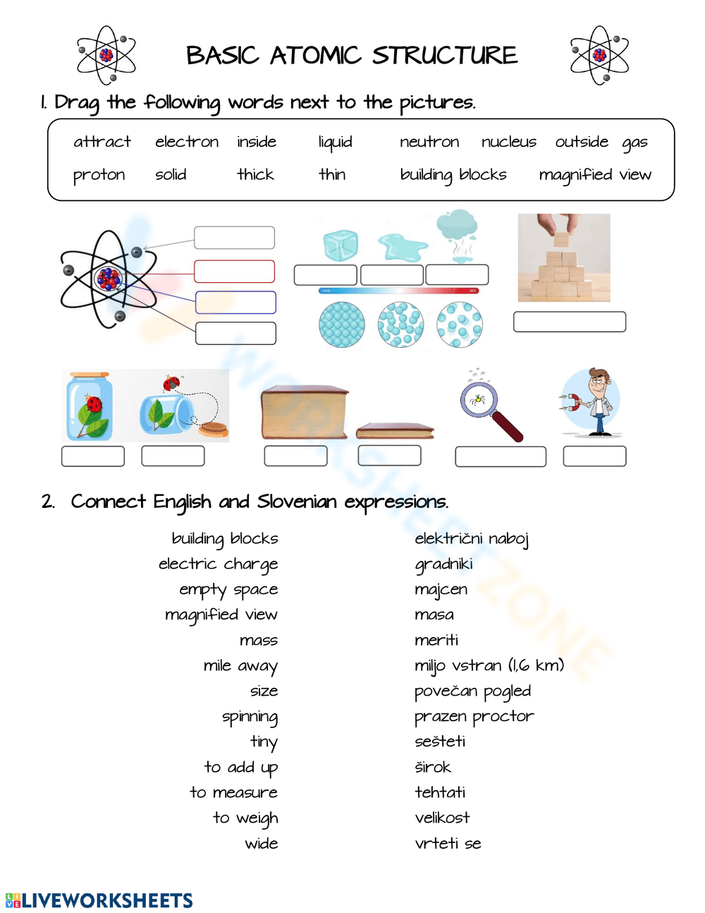 Printable Grade 8 Structure Of The Atom Worksheets Download
