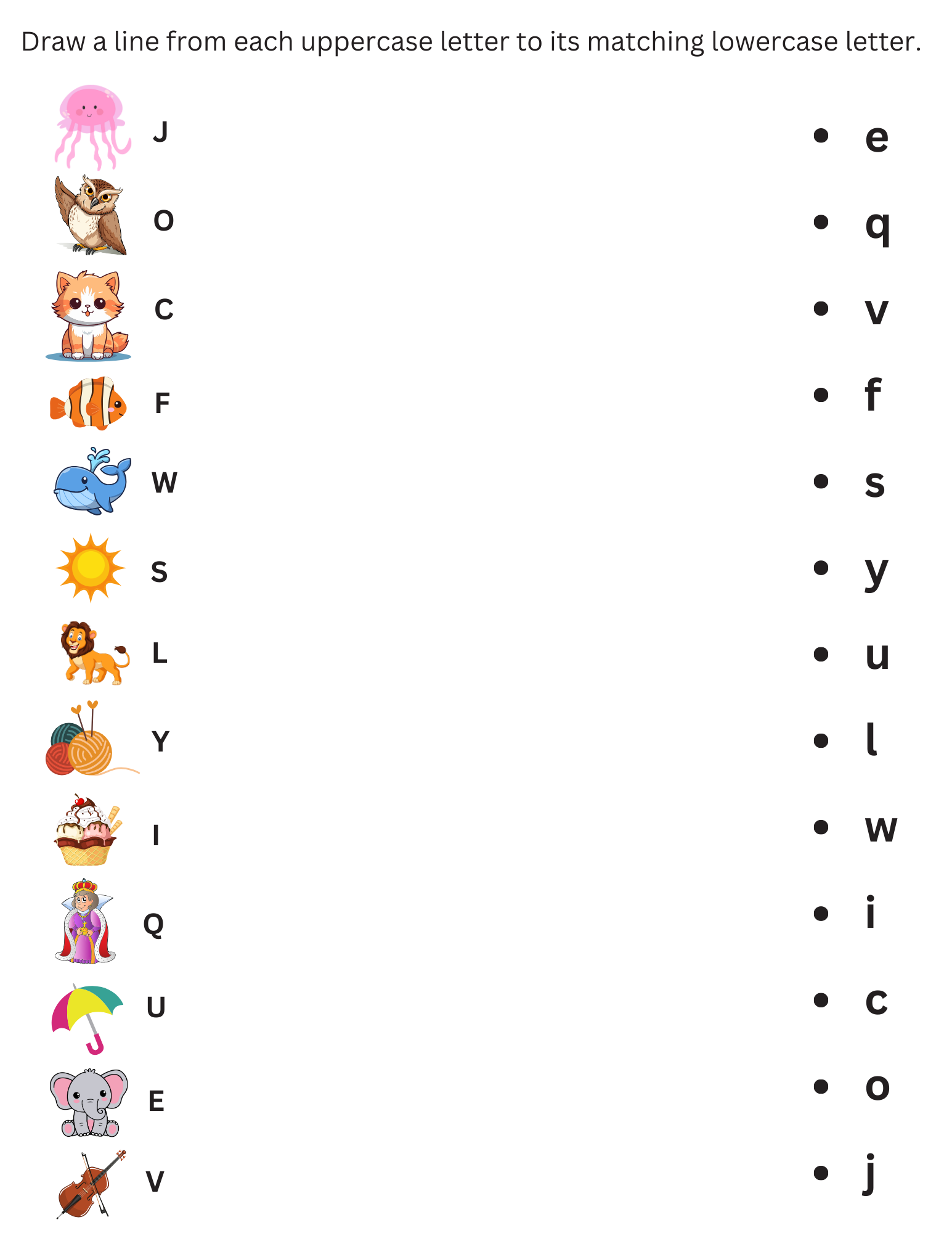 upper an lower case letters