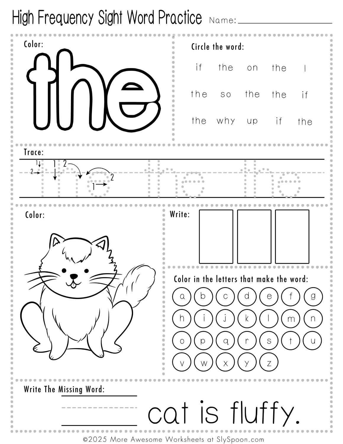 Sight Word Activity Pack Volume 1 A The Of And In 25 Printable Worksheets For Kindergarten Preschool Sly Spoon Sight Word Activity Pack Volume 1 A The Of And In 25 Printable Worksheets For Kindergarten Preschool Sly Spoon