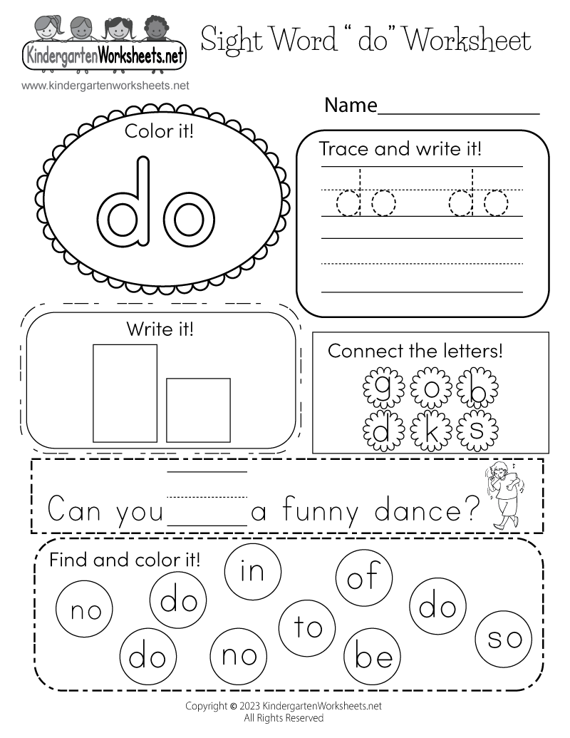 Sight Word Will Worksheet Printable Art Activities