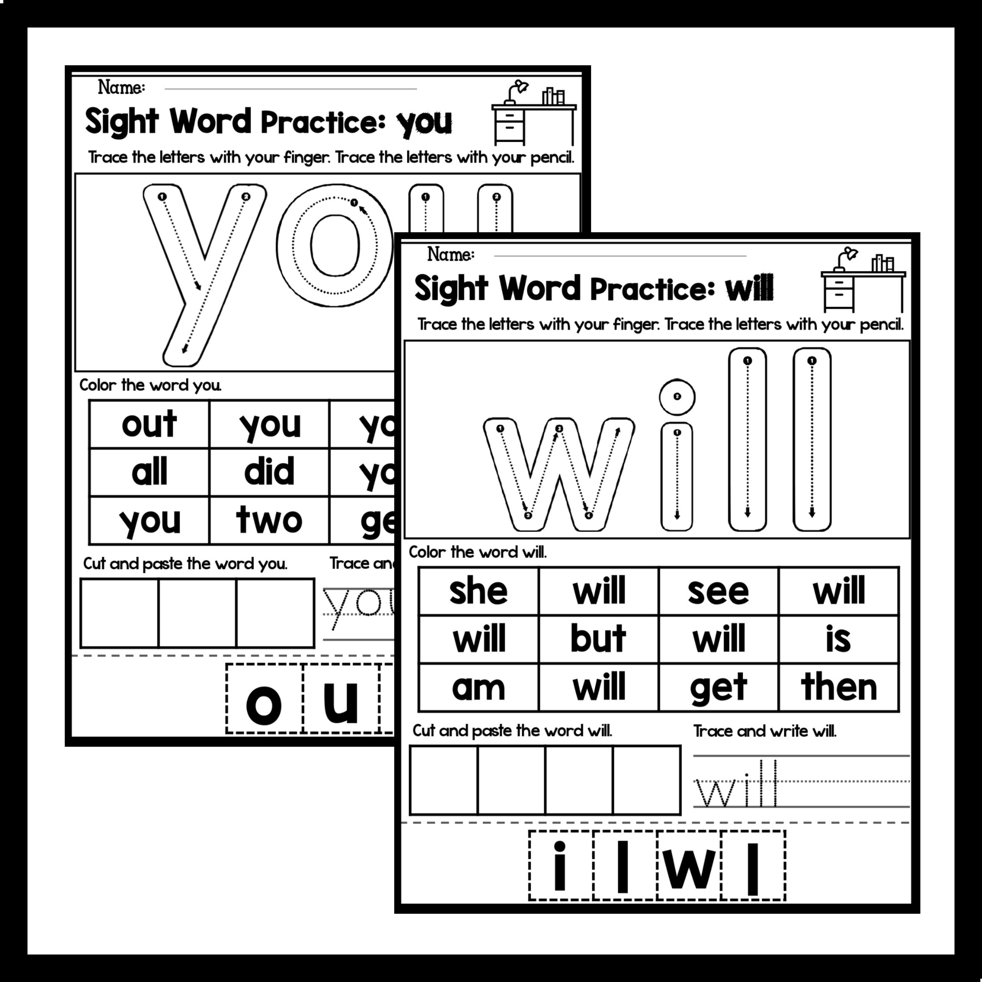 sight word will worksheet