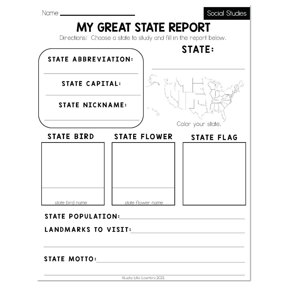 Spring Early Finishers 2nd Grade Social Studies My Great State Report Lucky Little Learners Spring Early Finishers 2nd Grade Social Studies My Great State Report Lucky Little Learners