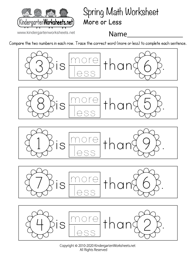 Spring Math Worksheet Free Printable PDF
