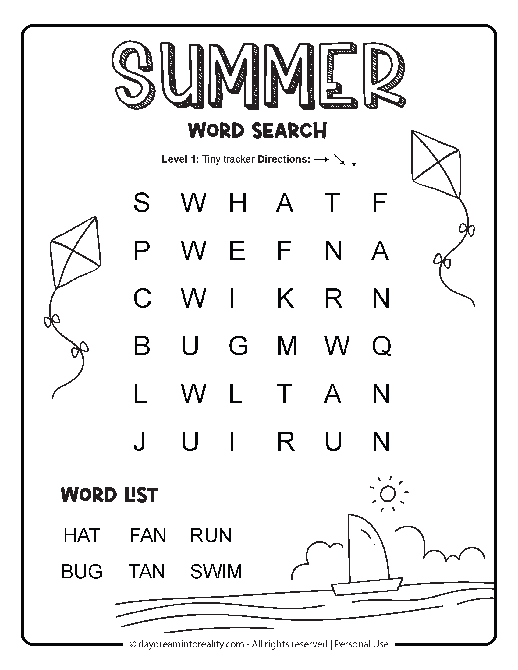 Summer Word Search Free PDF Printables 6 Levels Of Difficulty Daydream Into Reality Summer Word Search Free PDF Printables 6 Levels Of Difficulty Daydream Into Reality