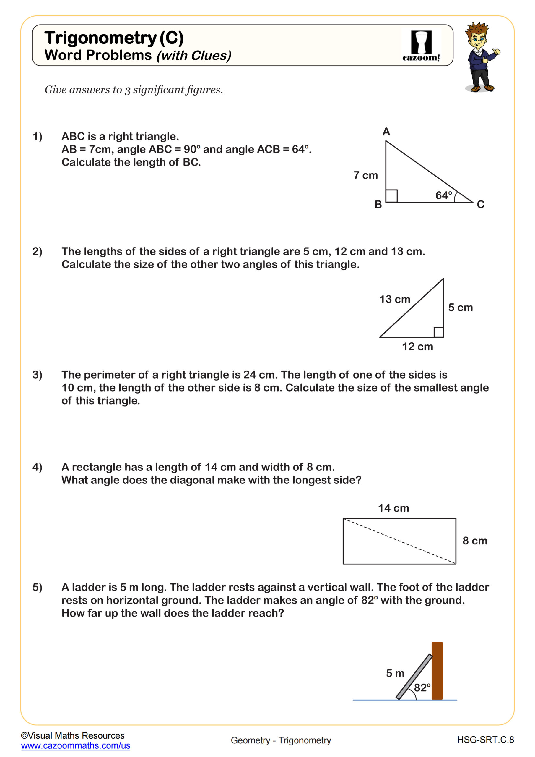 Trigonometry Multi Step Problems Worksheet Fun And Engaging High School Geometry Worksheet