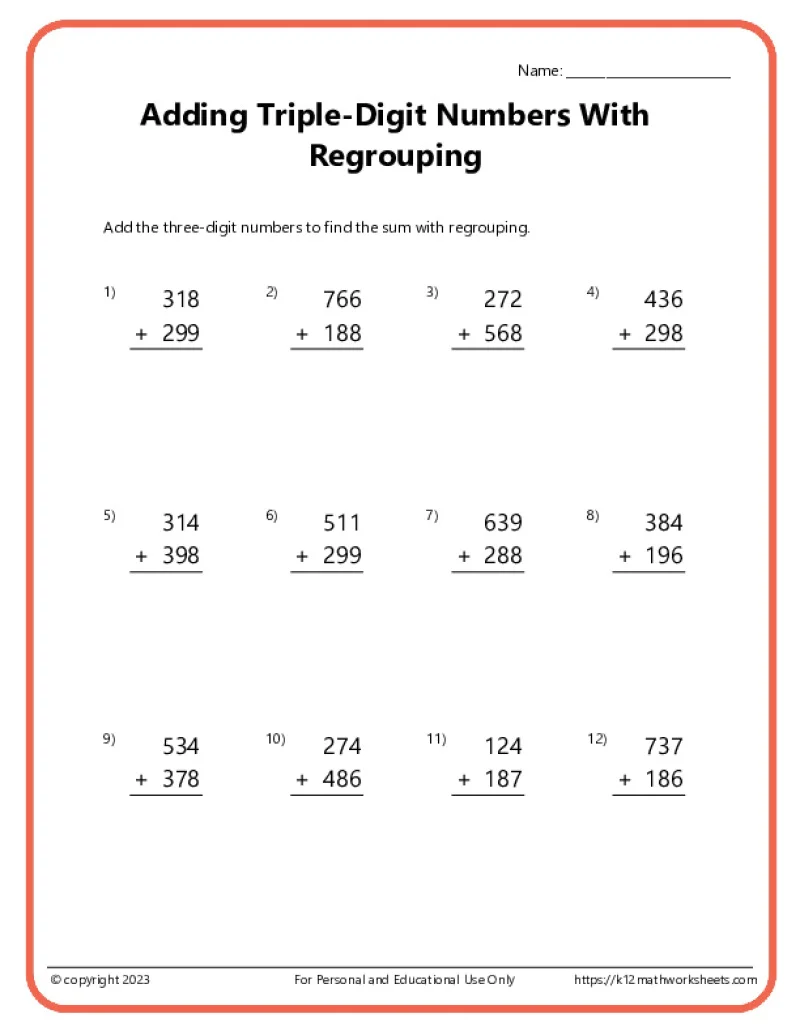 3 digit addition regrouping worksheets 3 digit addition regrouping worksheets