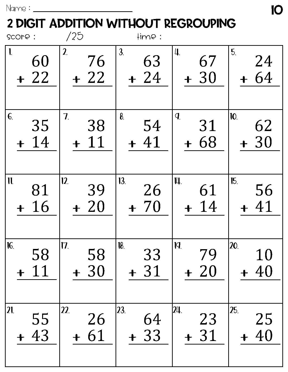 Two Digit Addition Without Regrouping Worksheets Etsy Two Digit Addition Without Regrouping Worksheets Etsy
