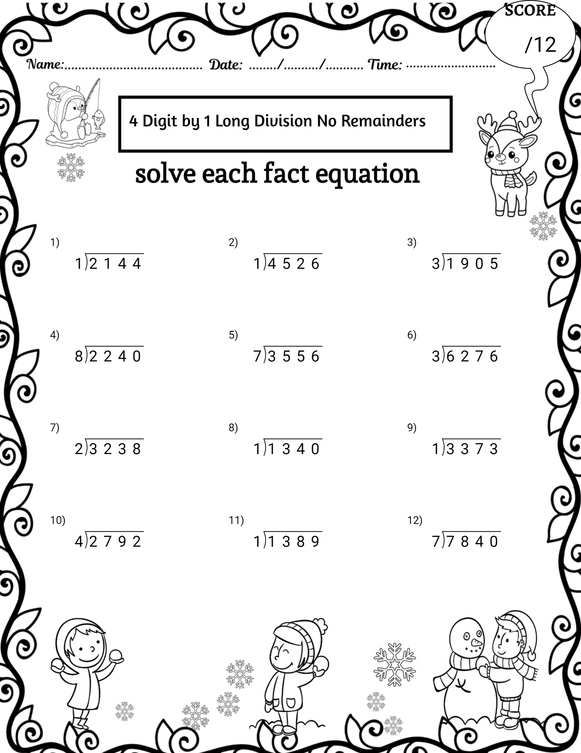 4th grade division worksheets 4th grade division worksheets