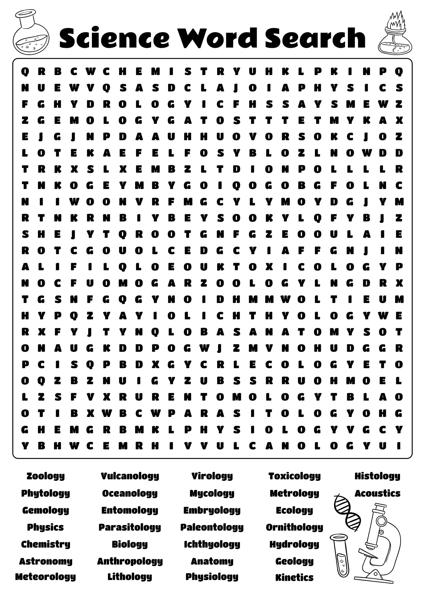 word search for middle schoolers